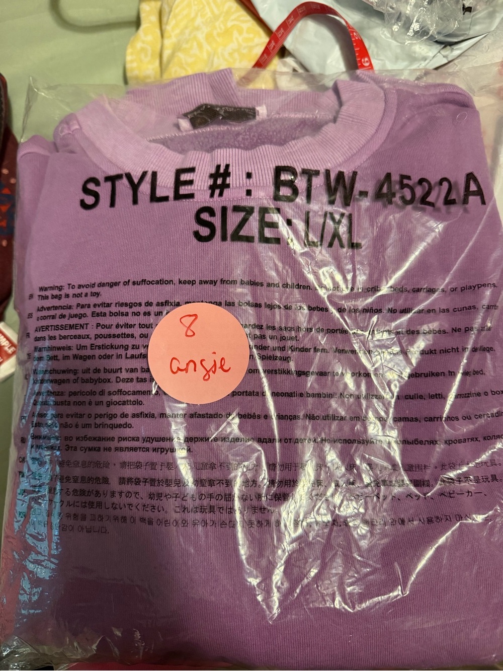 Women's Lavender Crewneck Top - Brand: Zenana